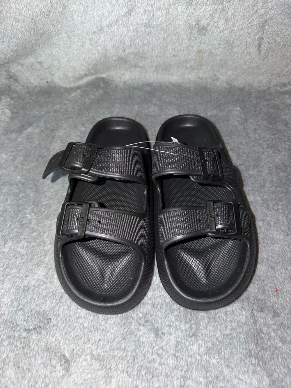 Unisex Black Double Bucket Strap Cloud Slides Sandals ( 38-39) Women’s 7.5-8